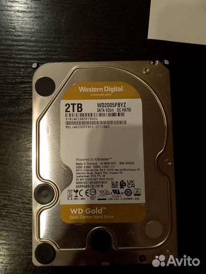 Жесткий диск HDD Western Digital Gold 2 TB