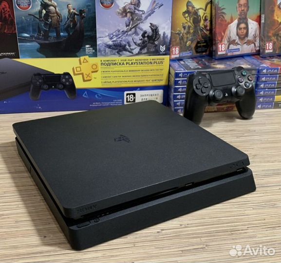 Sony PS4 Slim 1TB PlayStation 4 Гарантия + 40 Игр