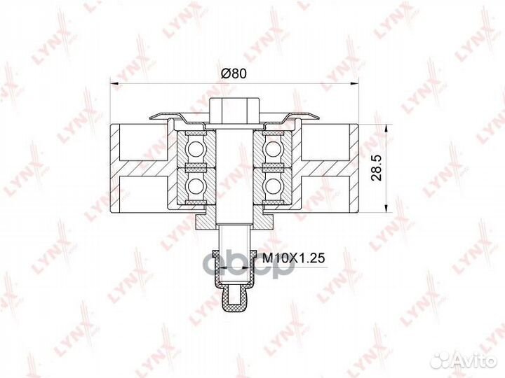 Ролик обводной приводного ремня PB7243 lynxauto