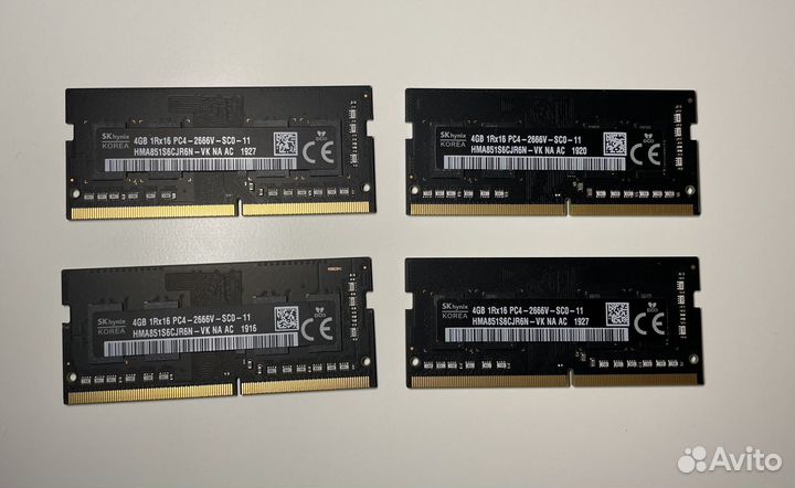 Apple 4Gb DDR4 sdram, 2666 мгц - 4 шт 16 Гб