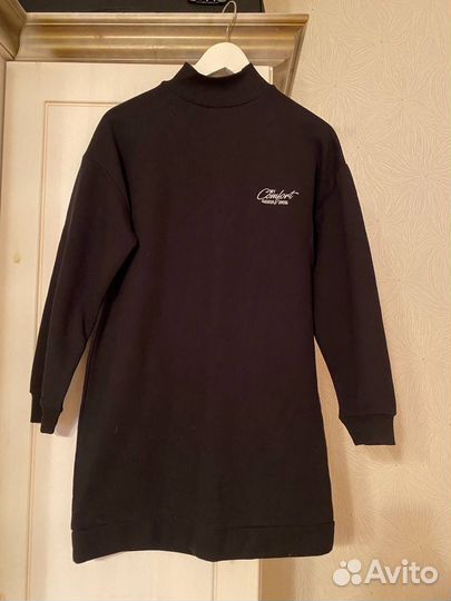 Черное повседневное платье