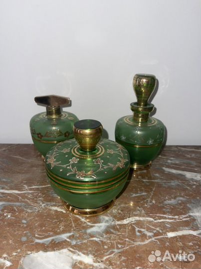 Старинный набор флаконов гдр