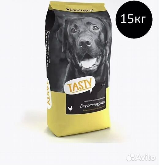 Корм сухой Tasty для собак с курицей 15 кг