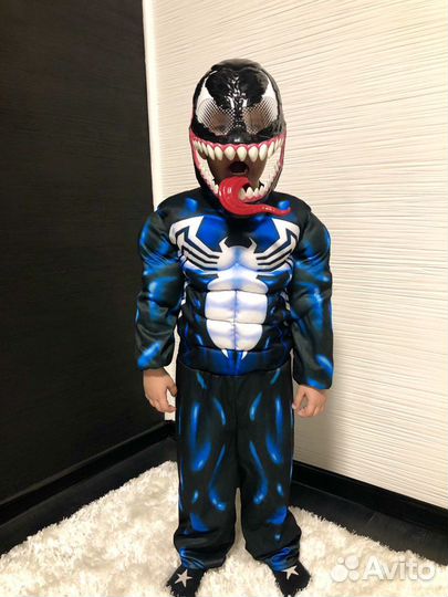 Костюм Venom Венома с мышцами,маска детский