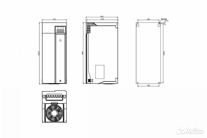 Преобразователь частоты veda VFD vf-101-p45k-0090-a-t4-e20-n-h, 45квт, 380в, ip20 ABC00035