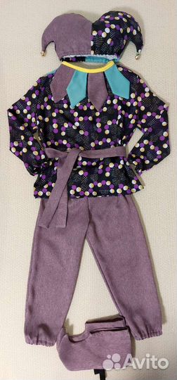 Костюм Петрушка, шута, Скомороха на мальчика 5 лет