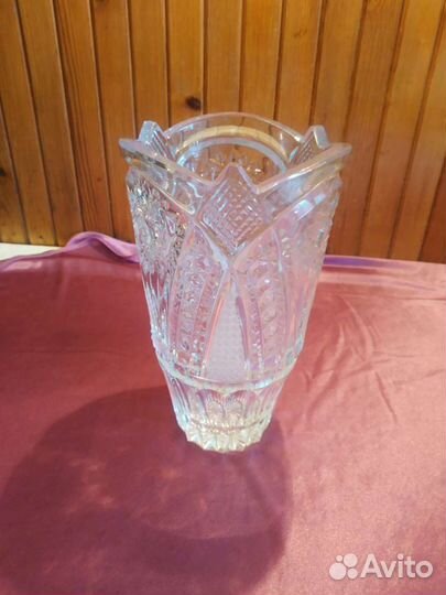 Ваза винтажная 1970-х годов, Богемский хрусталь