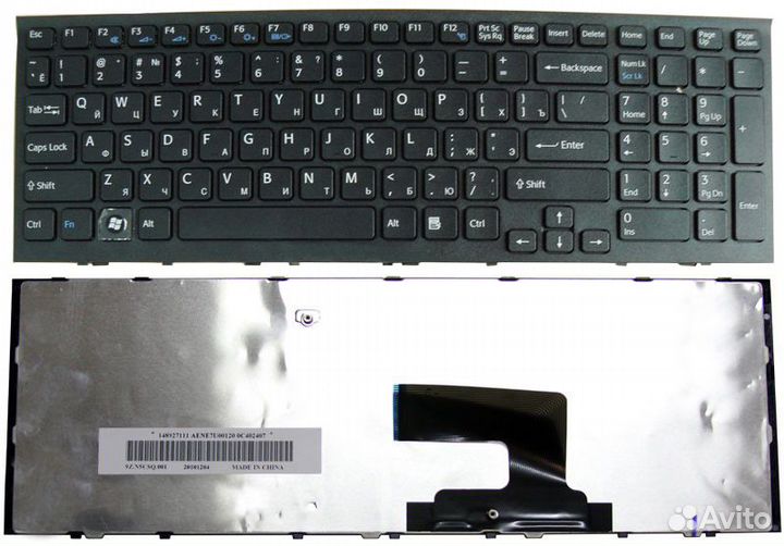 Клавиатура к Sony Vaio VPC-EE Series, Русская, Чёрная с рамкой, p/n: 148915721
