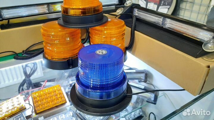 Мигалка синяя 12/24 в