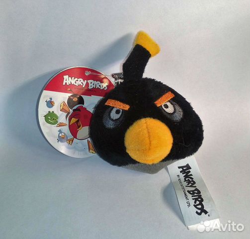 Брелок Angry Birds, мягкий, чёрная птичка