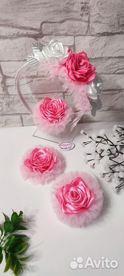Комплект аксессуаров для волос с цветами роза