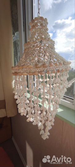 Люстра абажур из ракушек