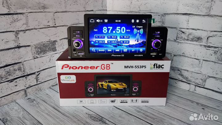 1din автомагнитола с экраном Bluetooth Pioneer.GB