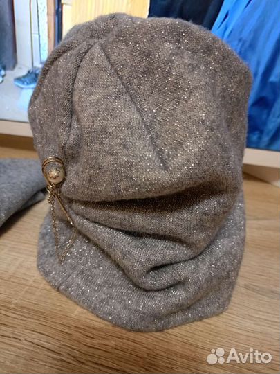 Комплект шапка и снуд женский