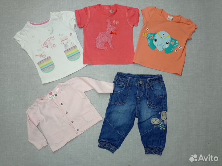 Пакетом одежда для девочки 68-74р