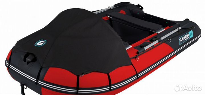 Надувная лодка gladiator C330AL черная/красная