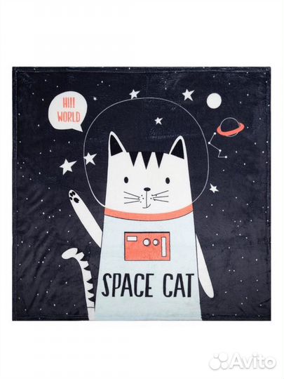 Плед детский «Кот-космонавт» 100*100 см