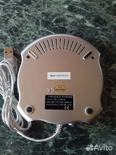 Hub Orient W1002D 4-port USB+ кружка с подогревом