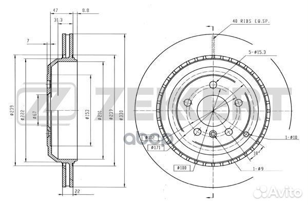 Диск торм. зад. MB GL-Class (164) 06- M-Class