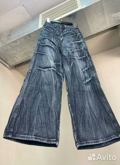 Джинсы Vetements destroyed buggy jeans ss23