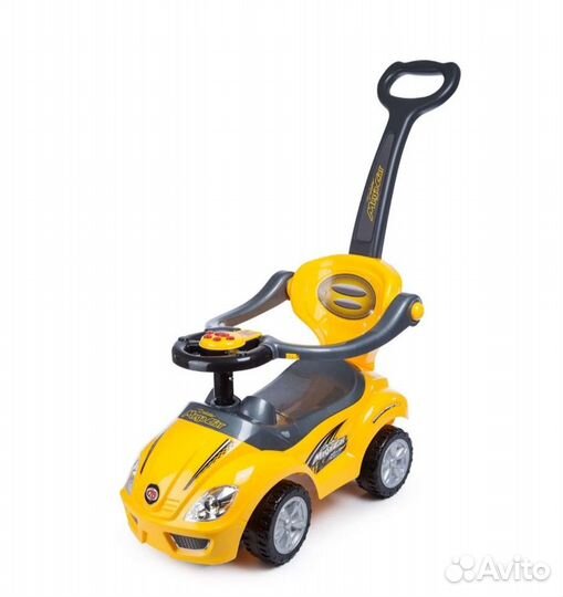 Машина-каталка BabyGo Делюкс (желтая)