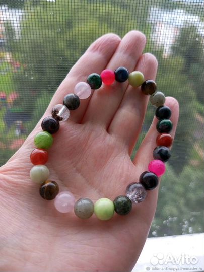 Браслет ручной работы личный подбор камней