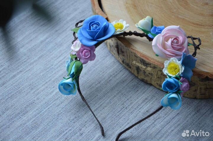 Ободок - цветочные ушки