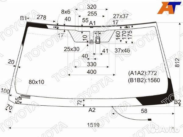 Стекло лобовое lexus GX460