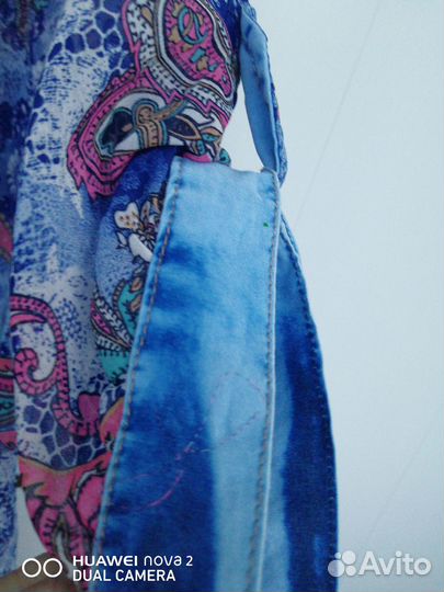 Батник женск 52-56 с джинсовыми вставками. Легкий