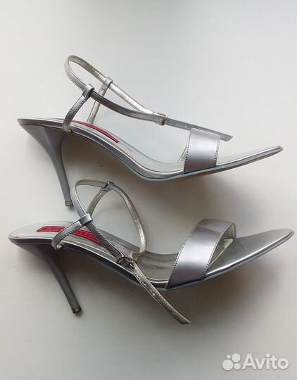 Босоножки металлик серебрянные