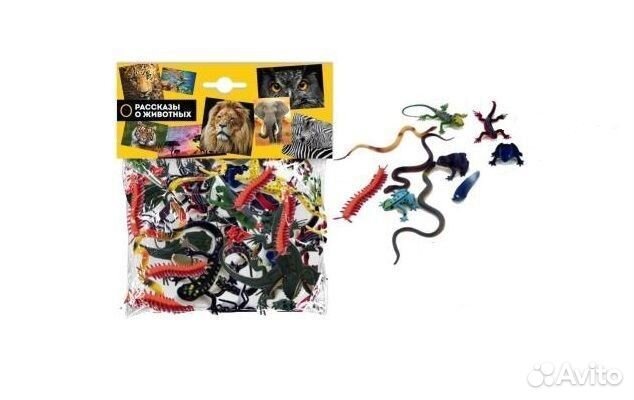 Игрушка пластизоль рептилии и насекомые 12 шт ZY82