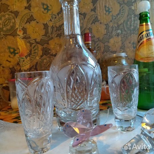 Графин и две рюмки. Хрусталь