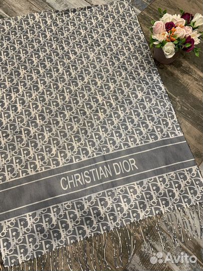 Палантин кашемировый Dior leopard с монограмм