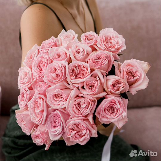 Пионовидные розы букет 51 шт 25 шт, роза эквадор