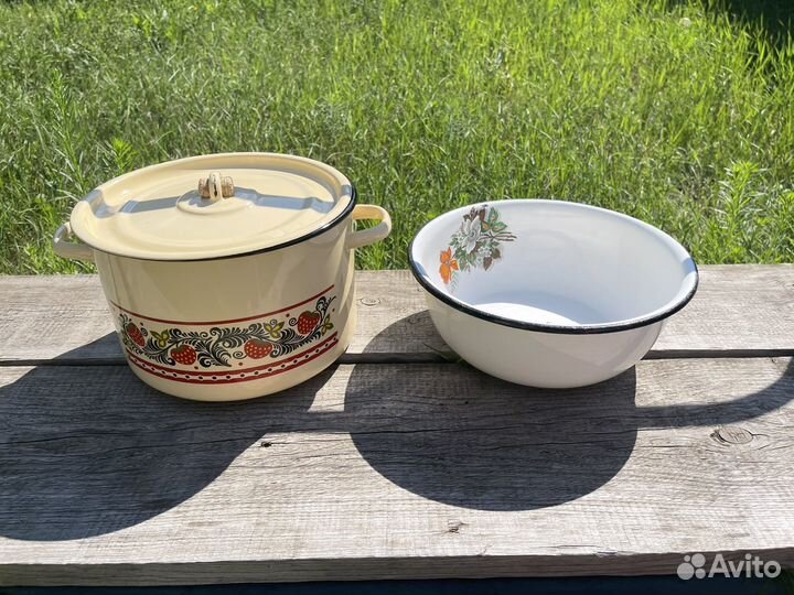 Эмалированная посуда кастрюля миска