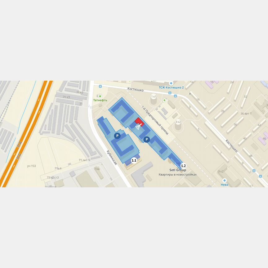 Квартира-студия, 24,4 м², 12/12 эт.