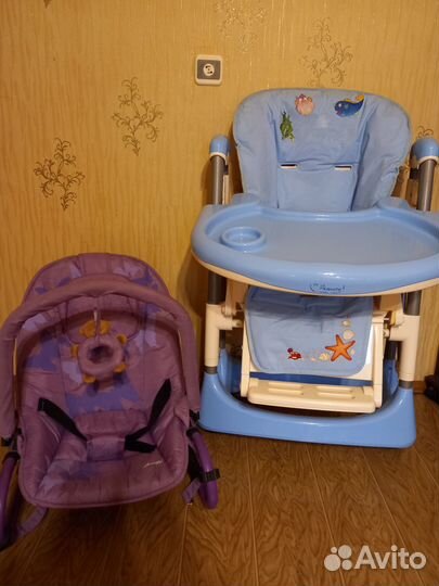 Стульчик для кормления+ шезлонг+ зимний конверт