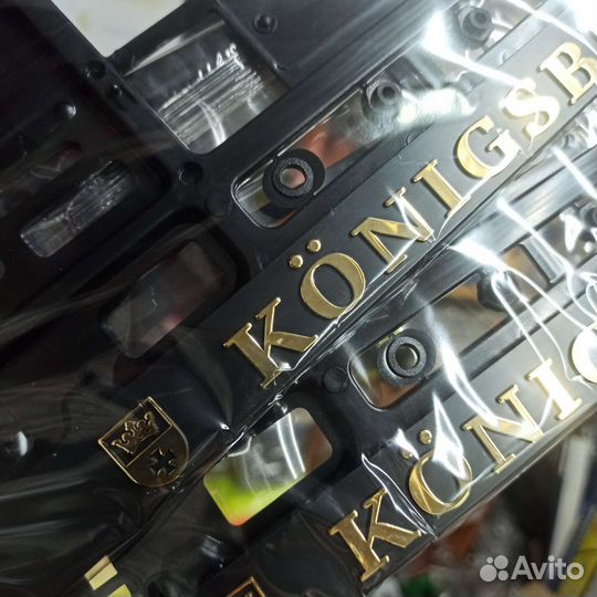 Рамка под номер Кенигсберг хром золото