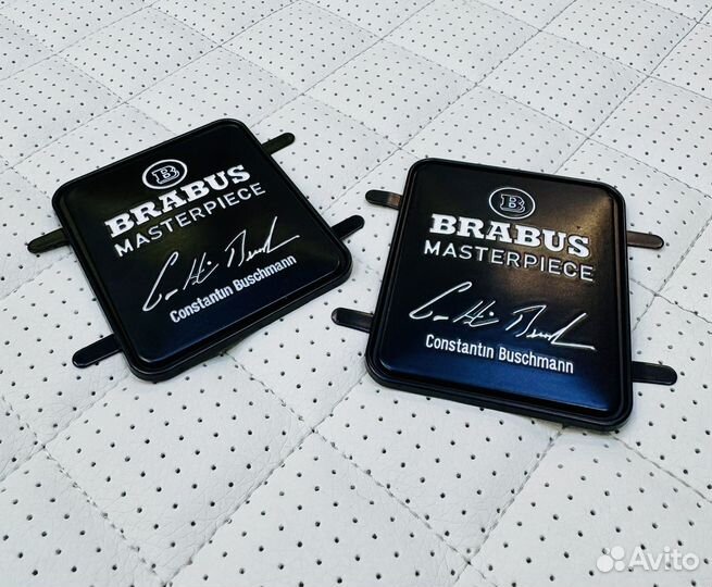Эмблемы Brabus черные на сиденья Mercedes