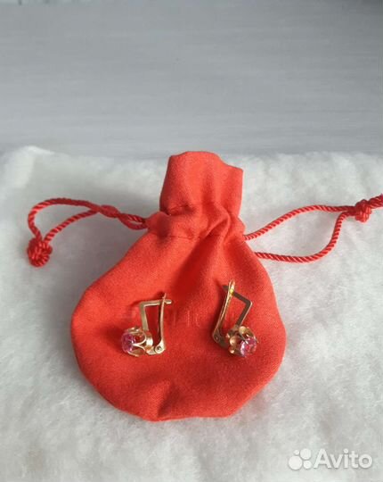 Серьги с напылением золота