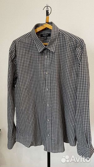 Мужская рубашка в серую клетку