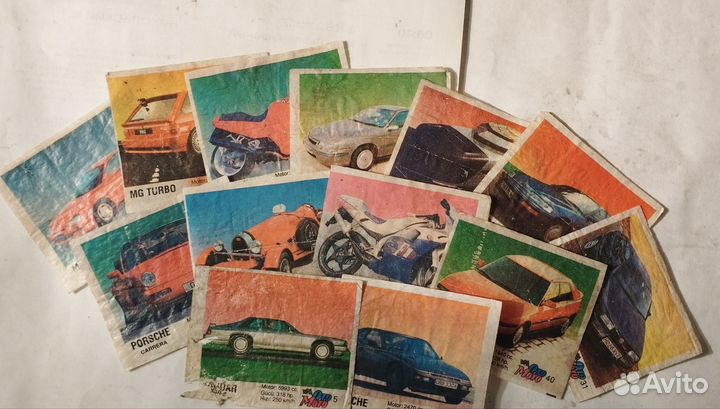 Вкладыши от жвачки Ото Мото Oto moto 14штук