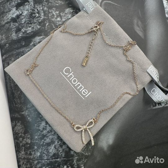 Колье Chomel бантик в золотом цвете