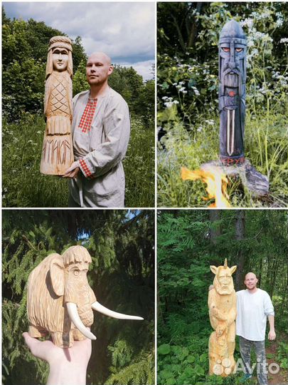 Резьба по дереву Скульптуры из дерева Фигуры в сад