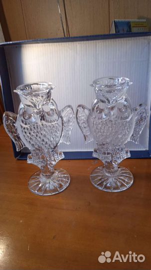 Сова хрусталь подсвечники