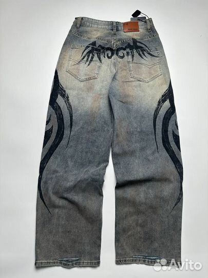 Широкие джинсы Balenciaga Opium Tattoo type