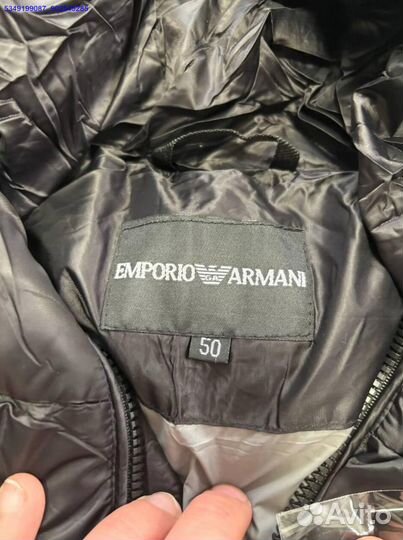 Трендовый пуховик Armani для стильных