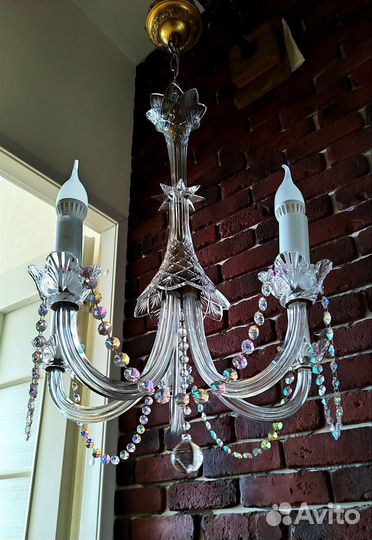 Хрустальная, старинная люстра