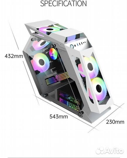 Игровой корпус для пк белый M-ATX