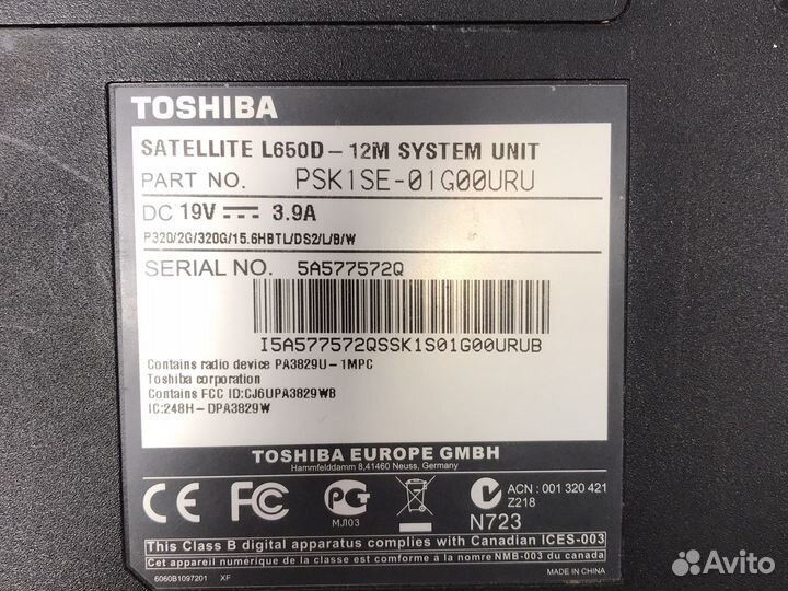 Корпус toshiba L650D-12M